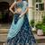 Navy blue Organza Sequinse embroidery Lehenga choli with Dupatta