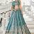 Sea green Golden Tissue Sequinse embroidery Lehenga choli with Dupatta