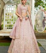 Mauve Tissue Sequinse embroidery Lehenga choli with Dupatta