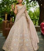 Nude Tissue Sequinse embroidery Lehenga choli with Dupatta