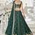 Green Georgette Sequinse embroidery Lehenga choli with Dupatta