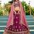 Burgundy Georgette Sequinse embroidery Lehenga choli with Dupatta