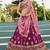 Burgundy Georgette Sequinse embroidery Lehenga choli with Dupatta