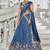 Navy blue Chiffon Sequinse embroidery Lehenga choli with Dupatta