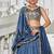 Navy blue Chiffon Sequinse embroidery Lehenga choli with Dupatta