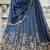 Navy blue Chiffon Sequinse embroidery Lehenga choli with Dupatta