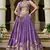 Purple Chiffon Sequinse embroidery Lehenga choli with Dupatta