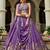 Purple Chiffon Sequinse embroidery Lehenga choli with Dupatta