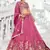 Rose gold Chiffon Sequinse embroidery Lehenga choli with Dupatta