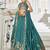 Teal Chiffon Sequinse embroidery Lehenga choli with Dupatta