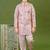 Boys satin zigzag sequined embroidered sherwani set- onion pink