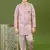 Boys satin zigzag sequined embroidered sherwani set- onion pink