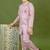 Boys satin zigzag sequined embroidered sherwani set- onion pink