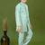 Boys satin zigzag sequined embroidered sherwani set- sky blue