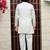 Boys satin sequined floral embroidered sherwani set- cream