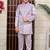 Boys satin sequined floral embroidered sherwani set- lilac