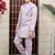Boys satin sequined floral embroidered sherwani set- lilac