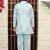 Boys satin sequined floral embroidered sherwani set- sky blue