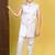 Boys satin geometric sequined embroidered sherwani set- lavender