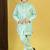 Boys satin geometric sequined embroidered sherwani set- sky blue