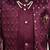Boys satin geometric sequined embroidered sherwani set- wine