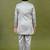 Boys satin chevron sequined embroidered sherwani set- grey