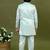 Boys satin chevron sequined embroidered sherwani set- light blue