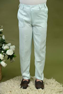 Boys satin chevron sequined embroidered sherwani set- light blue 5