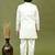 Boys satin chevron sequined embroidered sherwani set- off white