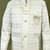 Boys satin chevron sequined embroidered sherwani set- off white