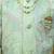 Boys satin geometric sequined mosaic design sherwani set- mint green