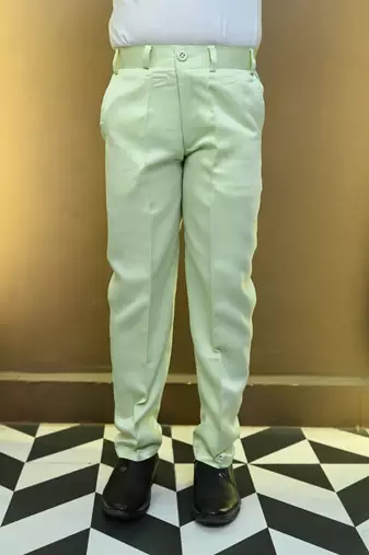 Boys satin geometric sequined mosaic design sherwani set- mint green