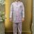 Boys satin geometric sequined mosaic design sherwani set- lilac