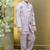 Boys satin geometric sequined mosaic design sherwani set- lilac