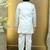 Boys satin geometric sequined mosaic design sherwani set- white