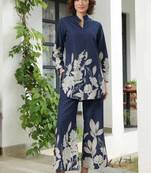 Royal Blue Floral Printed Co-Ord Set