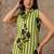 Green Striped Floral Sleeveless Cotton Kurta Set