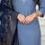 BLUE HANDWORK BEADS NECK Kurti Pant Dupatta Set