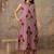 Magenta Striped Floral Sleeveless Cotton Kurta Set