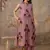Magenta Striped Floral Sleeveless Cotton Kurta Set
