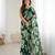 green rich georgette silk With flowers printed Beautiful  Tone  colour Mirror Work boarder saree