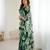 green rich georgette silk With flowers printed Beautiful  Tone  colour Mirror Work boarder saree