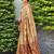 Beige paithani silk blend saree with intricate hand woven and unstitched blouse