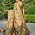 Cream heavy paithani saree in pure silk with intricate hand woven details – with unstitched blouse