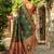 Green heavy paithani saree in pure silk with intricate hand woven details – with unstitched blouse