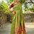 Light green paithani silk blend saree with intricate hand woven and unstitched blouse
