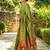 Light green paithani silk blend saree with intricate hand woven and unstitched blouse