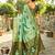 Mint green paithani silk blend saree with intricate hand woven and unstitched blouse