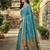 Rama paithani silk blend saree with intricate hand woven and unstitched blouse