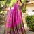 Pink paithani silk blend saree with intricate hand woven and unstitched blouse